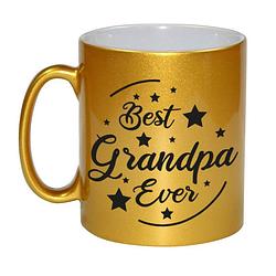 Foto van Gouden best grandpa ever cadeau koffiemok / theebeker 330 ml - feest mokken