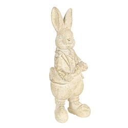 Foto van Clayre & eef decoratie beeld konijn 6*6*13 cm wit polyresin decoratief