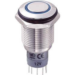 Foto van Tru components las2gqf-11e/b/12v/s/p vandalismebestendige druktoets 250 v/ac 3 a 1x aan/(aan) moment blauw 1 stuk(s)