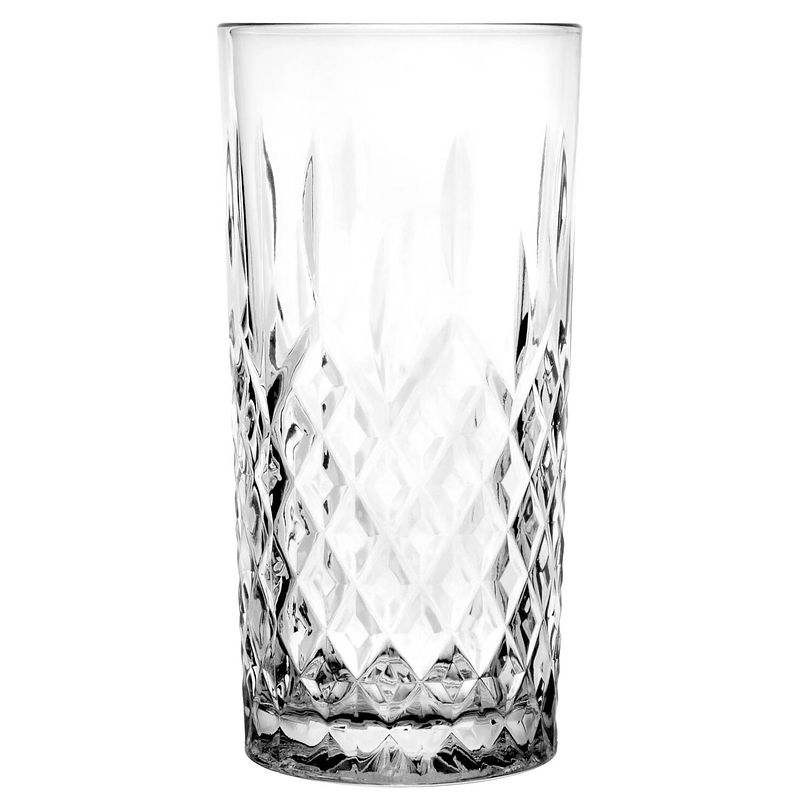 Foto van Glasmark longdrinkglazen - 6x - diamond - 300 ml - glas - waterglazen - longdrinkglazen