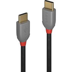 Foto van Lindy usb-kabel usb 2.0 usb-c stekker, usb-c stekker 2.00 m zwart 36872