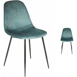 Foto van Eetkamerstoelen kuipstoel corduroy - turquoise velvet eetkamerstoel - fluweel stoel velvet stoelen - eetkamerstoelen - e