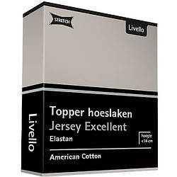 Foto van Livello hoeslaken topper jersey excellent stone 90 x 200 cm