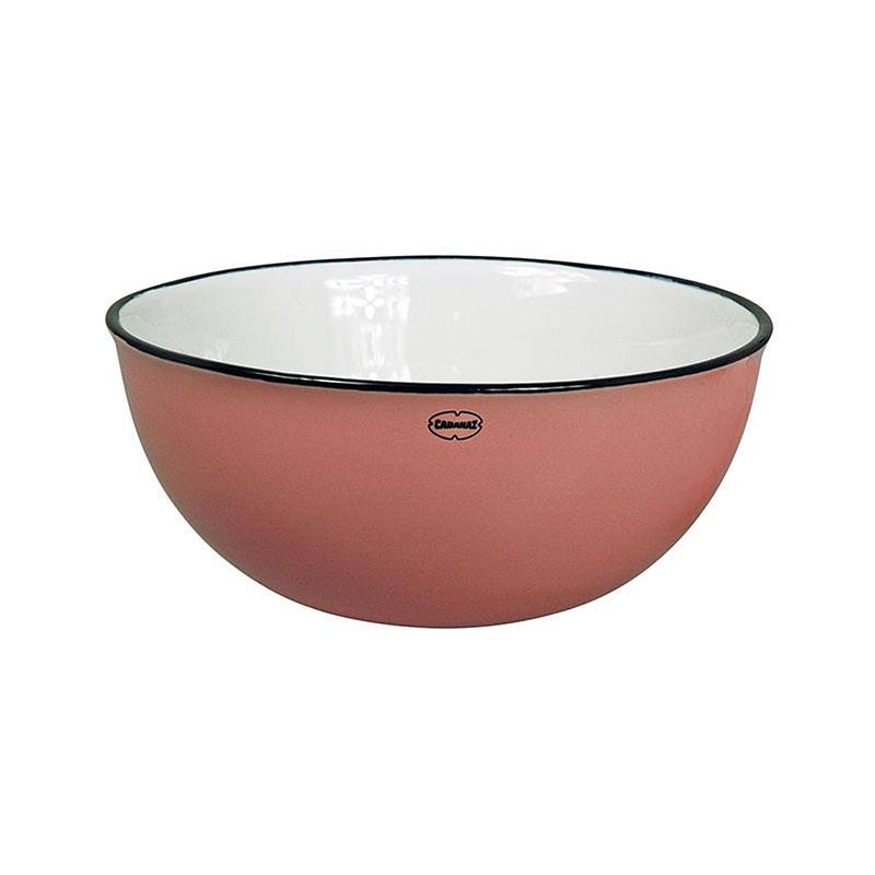 Foto van Cabanaz retro saladeschaal emaille geïnspireerd cinnamon pink