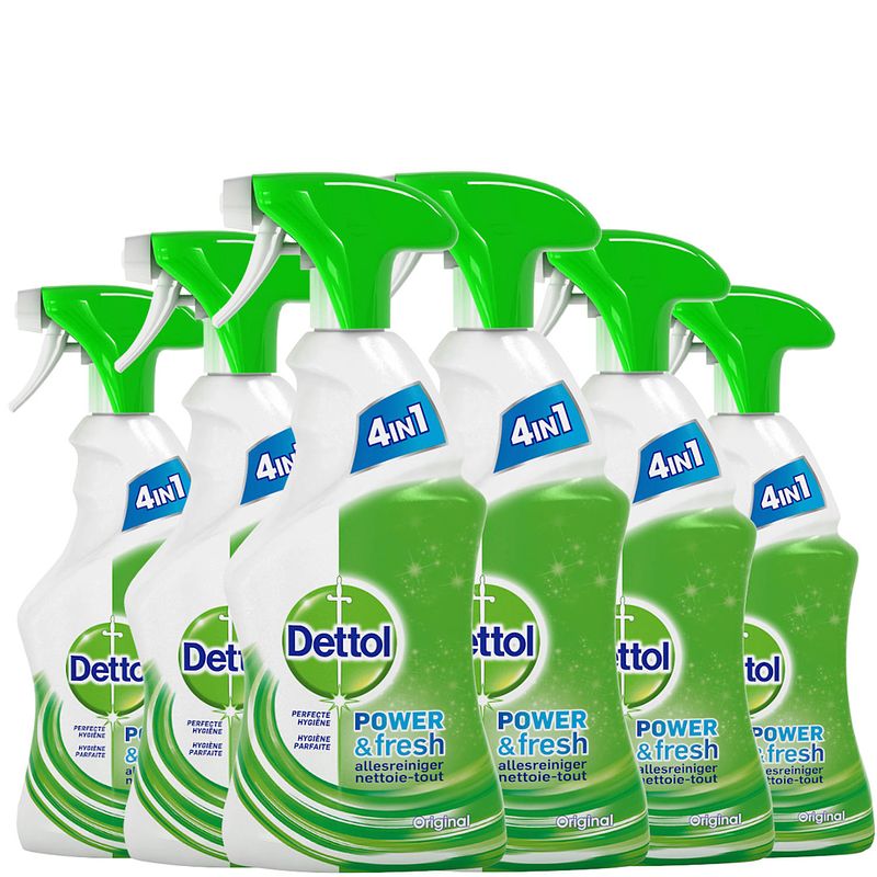 Foto van Dettol allesreiniger spray power & fresh - original - 500ml x6