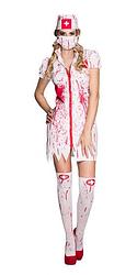 Foto van Boland horror nurse kostuum dames wit/rood maat 36/38 (s)