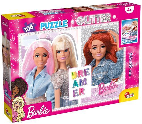 Foto van Barbie - glitter puzzel - vrienden voor het leven! (108 stukjes) - puzzel;puzzel (8008324081196)