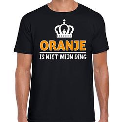 Foto van Koningsdag t-shirt - oranje is niet mijn ding - heren - zwart xl - feestshirts