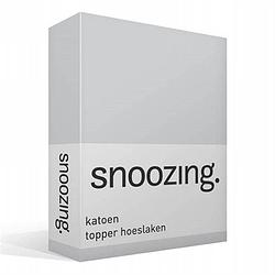 Foto van Snoozing - katoen - topper - hoeslaken - 90x200 - grijs