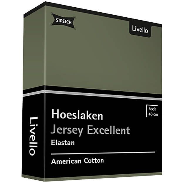 Foto van Livello hoeslaken jersey excellent green 90 x 200 cm