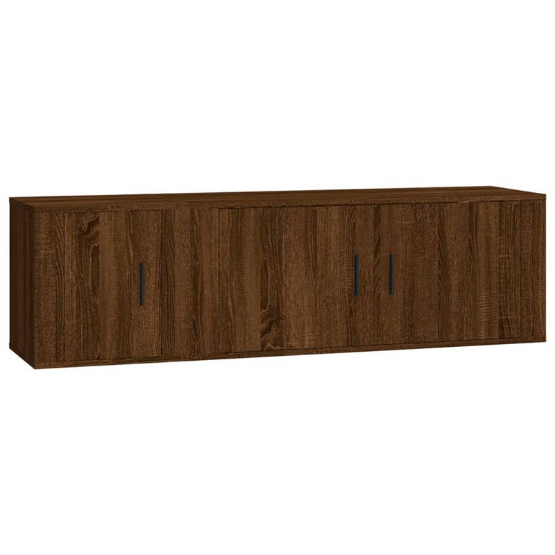 Foto van The living store tv-meubelset - bruineiken - 100 x 34.5 x 40 cm - trendy design