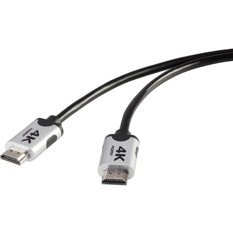 Foto van Speaka professional hdmi aansluitkabel hdmi-a stekker, hdmi-a stekker 2.00 m zwart sp-6344136 audio return channel (arc), ultra hd-hdmi, vergulde