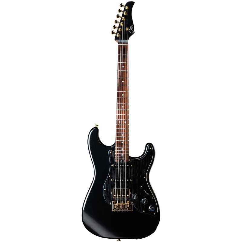 Foto van Mooer gtrs guitars standard 900 pearl black intelligent guitar met wireless systeem en gigbag