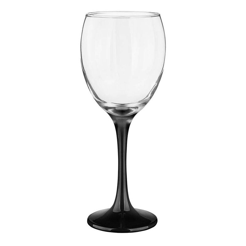Foto van Glasmark wijnglazen - 6x - black collection - 300 ml - glas - wijnglazen