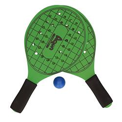 Foto van Actief speelgoed tennis/beachball setje groen met tennisracketmotief - beachballsets