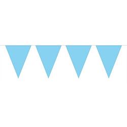 Foto van 1x mini vlaggenlijn / slinger baby blauw 300 cm - vlaggenlijnen