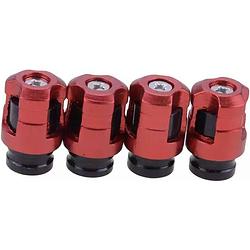 Foto van Tt-products ventieldoppen screw-on red aluminium 4 stuks rood