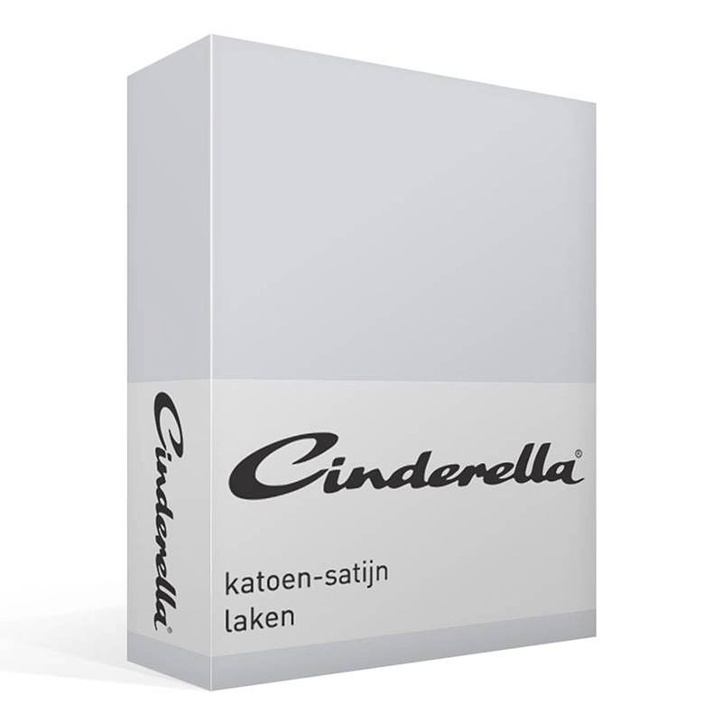 Foto van Cinderella katoen-satijn laken - 100% katoen-satijn - lits-jumeaux (300x270 cm) - grijs