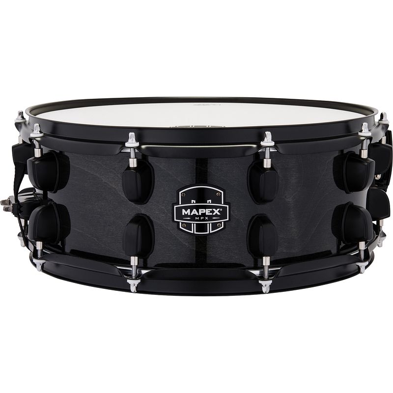 Foto van Mapex mpx hybrid transparant midnight black snaredrum 14 x 5.5 inch