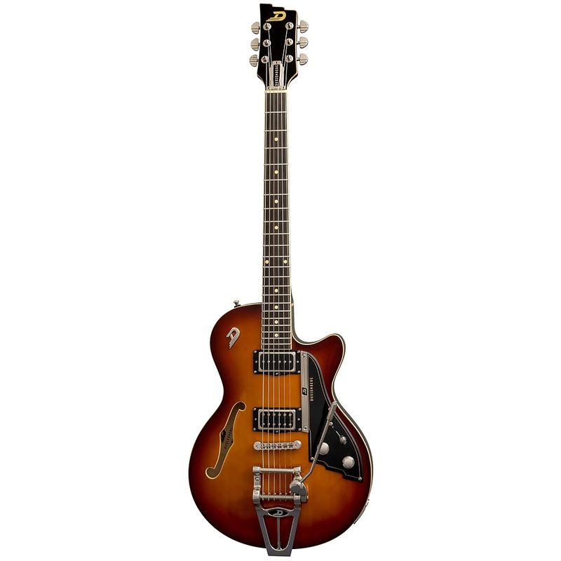 Foto van Duesenberg starplayer tv vintage burst semi-akoestische gitaar met koffer