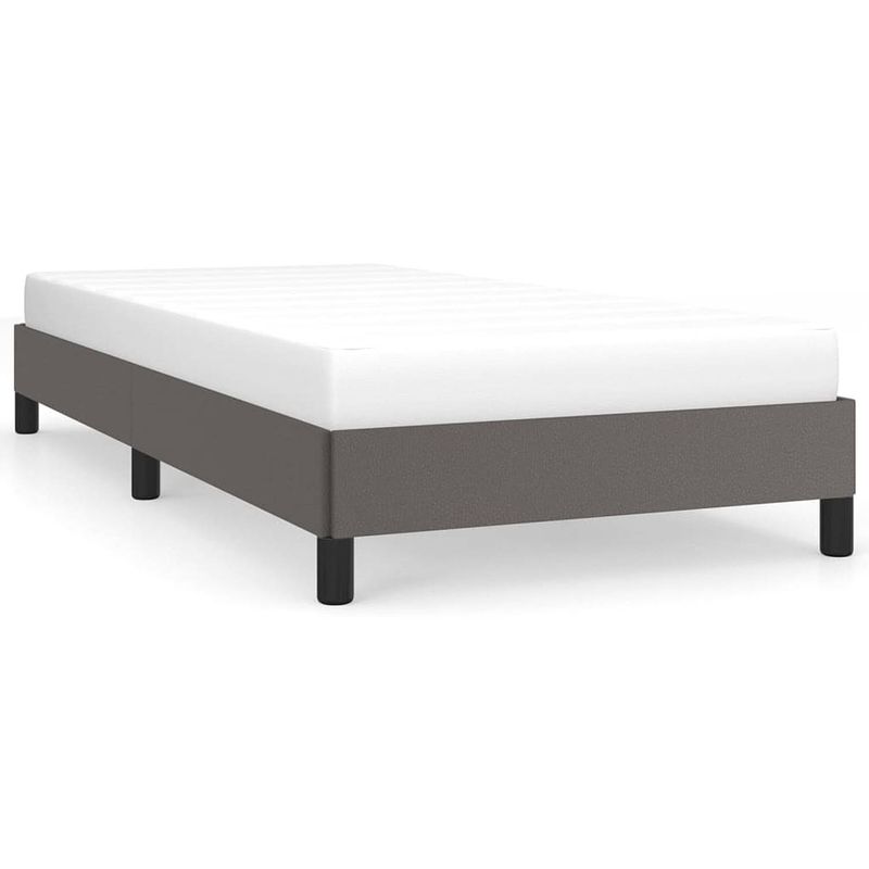 Foto van The living store bedframe - kunstleer - grijs - 203 x 103 x 25 cm - geschikt voor 100 x 200 cm matras