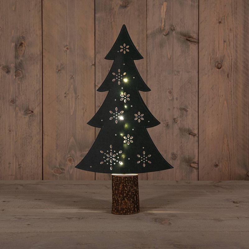 Foto van Anna'ss collection - b.o. paper tree green 41 cm 10led warm white 2xaa