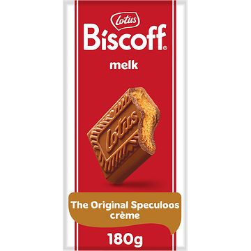 Foto van Lotus biscoff speculoos melk chocoladereep speculoos vulling 180g bij jumbo