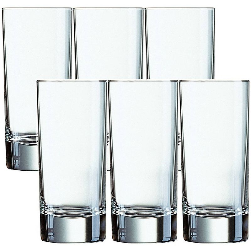 Foto van 6x stuks transparante drinkglazen/longdrinkglazen 220 ml van glas - longdrinkglazen