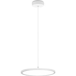 Foto van Led hanglamp - hangverlichting - trion trula - 29w - natuurlijk wit 4000k - dimbaar - rond - mat wit - aluminium