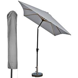 Foto van Kopu® bilbao rechthoekige parasol 150x250 cm met hoes - lichtgrijs