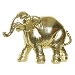 Foto van Woondecoratie gouden indische olifant 17 x 6 x 12 cm - keramieken olifanten beeldjes