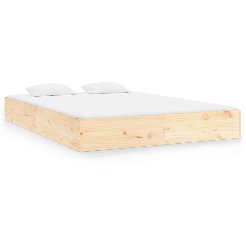 Foto van The living store houten bedframe - massief grenenhout - king size 150 x 200 cm - stabiel en stevig - montage vereist -