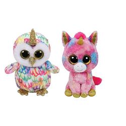 Foto van Ty - knuffel - beanie boo's - enchanted owl & fantasia unicorn