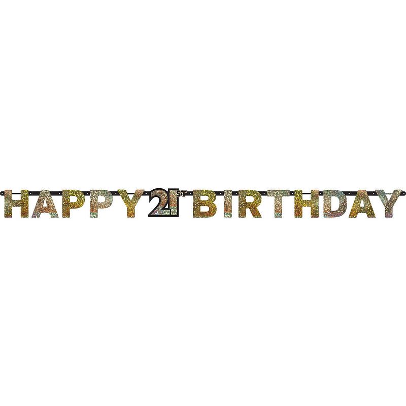 Foto van Amscan letterslinger 's'shappy 21 birthday's's goud 213 cm