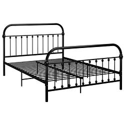 Foto van The living store metalen bedframe - zwart - 213 x 131 x 109 cm - geschikte matras 120 x 200 cm - montage vereist