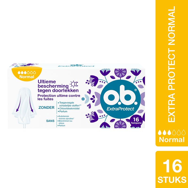 Foto van O.b. extraprotect tampons normal 16 stuks bij jumbo