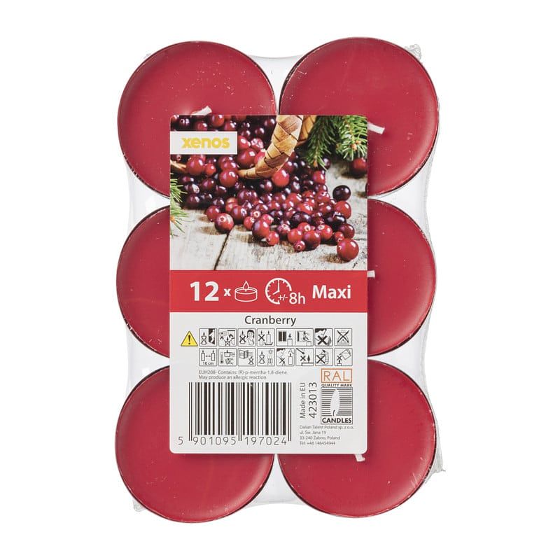 Foto van Geurtheelichten - cranberry - set van 12