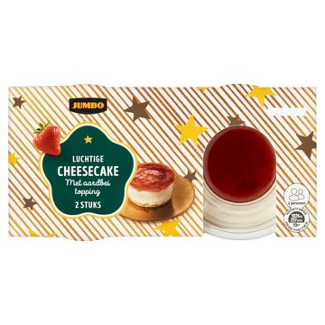 Foto van Jumbo luchtige cheesecake met aardbei topping 2 stuks