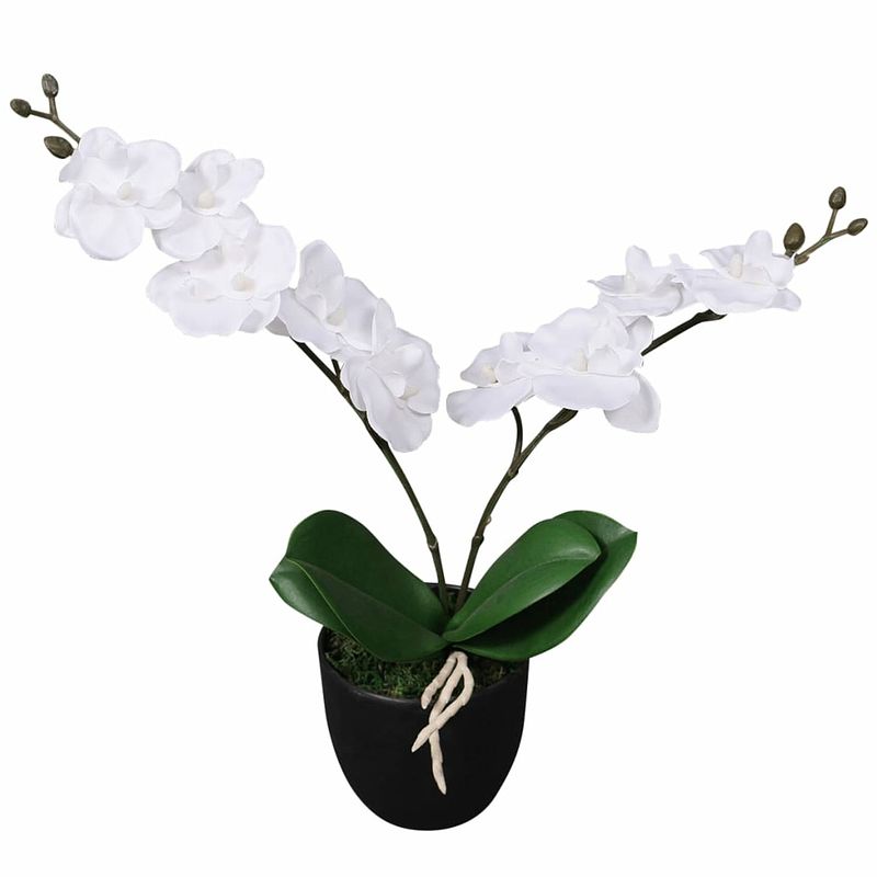 Foto van Vidaxl kunst orchidee plant met pot 30 cm wit