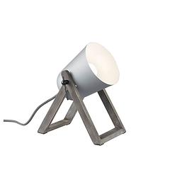 Foto van Moderne tafellamp marc - hout - grijs
