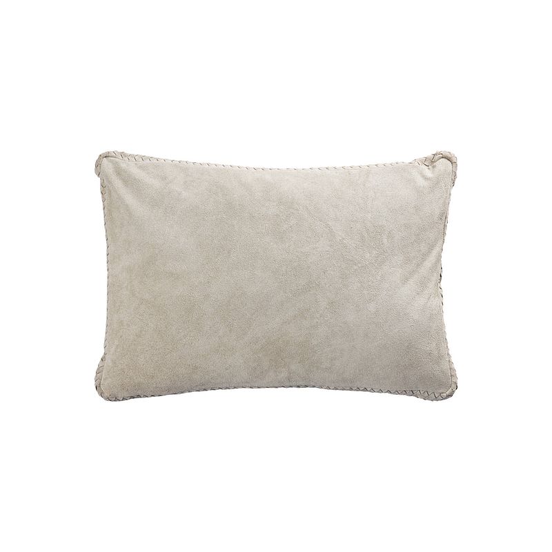 Foto van Ptmd suky taupe suede leather cushion rectangle