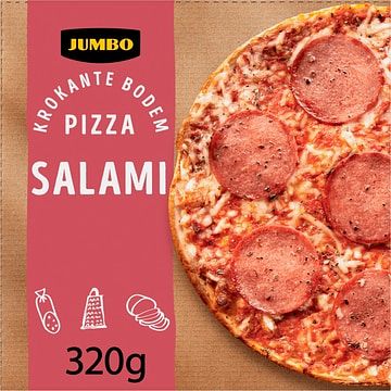 Foto van 3 voor € 6,00 | jumbo pizza salami 320g aanbieding bij jumbo