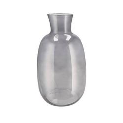 Foto van Dk design bloemenvaas mira - fles vaas - smoke glas - d21 x h37 cm - vazen