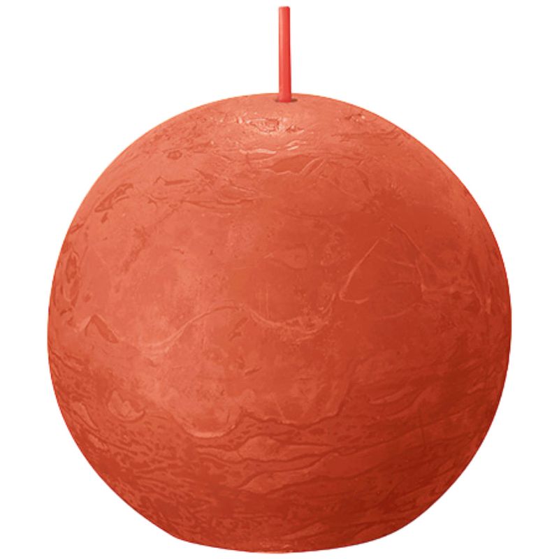 Foto van Bolsius rustieke kleine stompkaars boule ø7.6cm earthy orange