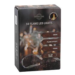 Foto van Svenska living kerstverlichting -warm wit vlam effect -10 leds -100 cm - kerstverlichting kerstboom