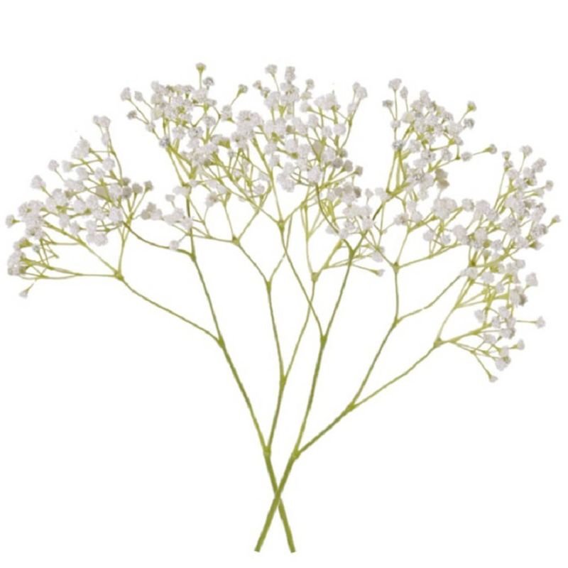 Foto van 2x stuks kunstbloemen gipskruid/gypsophila takken wit 58 cm - kunstbloemen