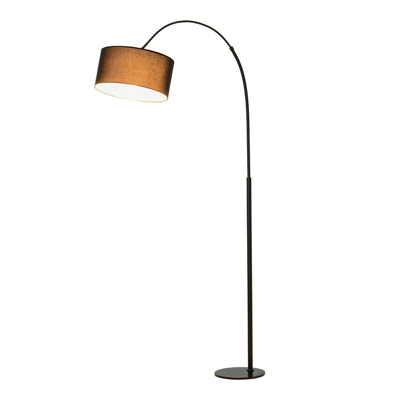 Foto van Vloerlamp - staande lamp - stalamp - modern - booglamp - 97l x 33,5b x 179h cm - zwart