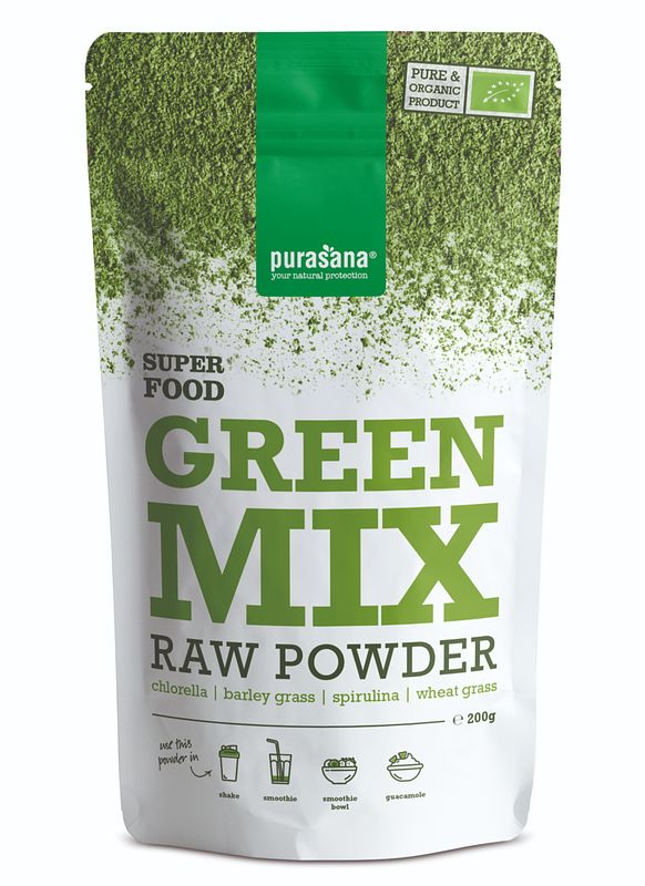 Foto van Purasana green mix raw powder