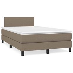 Foto van The living store boxspring met matras stof taupe 120x200 cm - bed