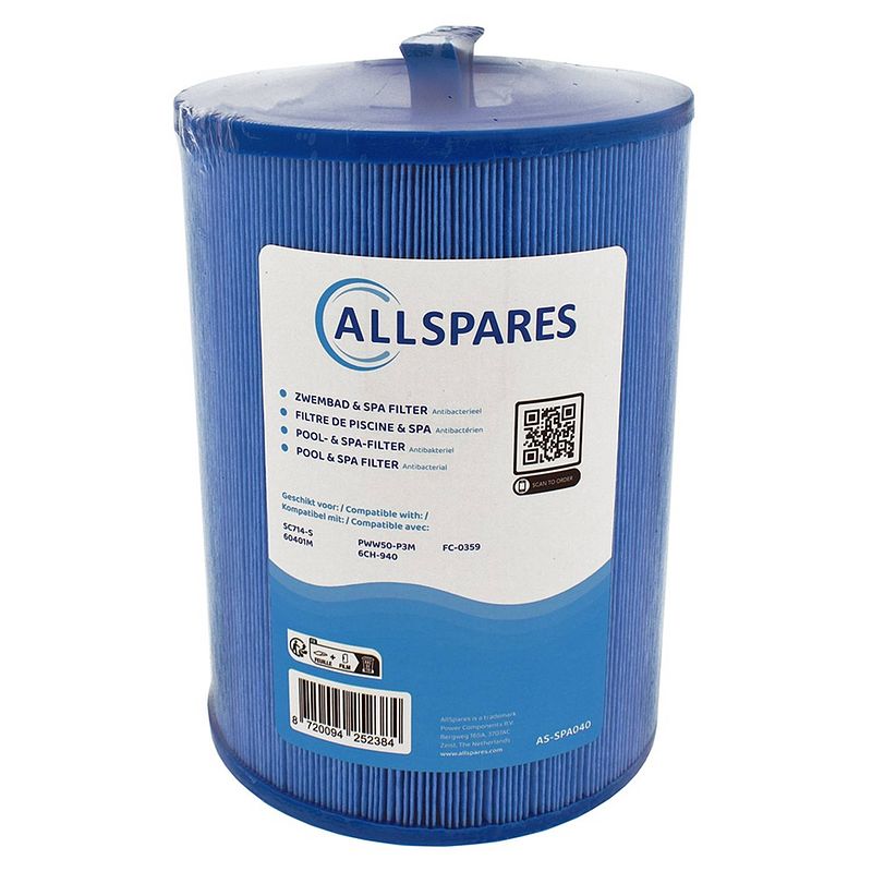 Foto van Allspares spa waterfilter sc714-s / 60401m (antibacterieel)